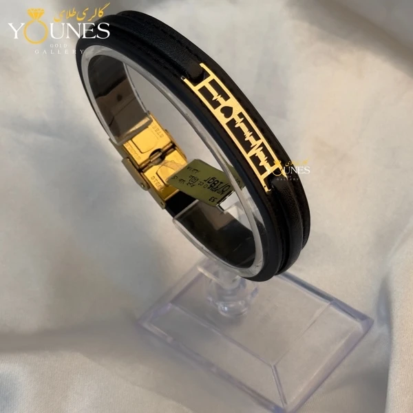 دستبند طلا چرم مردانه L158